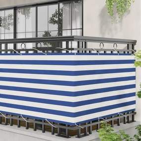 vidaXL Οθόνη Μπαλκονιού Μπλε και άσπρο 100 x 1000 cm Ύφασμα Όξφορντ