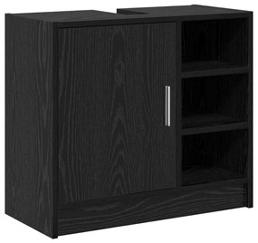 vidaXL Ντουλάπι Μπάνιου Μαύρη Οξυά 63 x 29 x 55 cm Επεξεργασμένο ξύλο