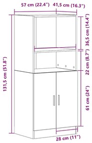 ΣΤΗΛΗ ΚΟΥΖΙΝΑΣ ΜΑΥΡΗ 57X41,5X131,5 ΕΚ. ΑΠΟ ΕΠΕΞΕΡΓΑΣΜΕΝΟ ΞΥΛΟ 860122