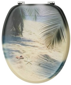 vidaXL Καλύμματα Λεκάνης με Καπάκια 2 τεμ. Σχέδιο Παραλία από MDF