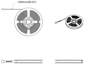 vidaXL Λωρίδα LED 2 pcs Μαύρο και Διαφανές 2500 χιλ