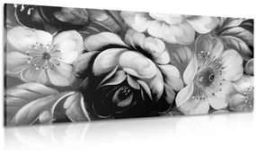 Εικόνα του κόσμου των λουλουδιών σε μαύρο και άσπρο - 100x50