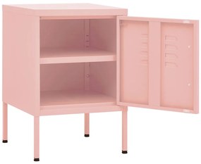 vidaXL Κομοδίνα 2 τεμ. Ροζ 35 x 35 x 51 εκ. Ατσάλινα