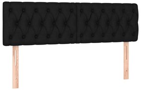 vidaXL Κρεβάτι Boxspring με Στρώμα Μαύρο 160x200 εκ. Υφασμάτινο