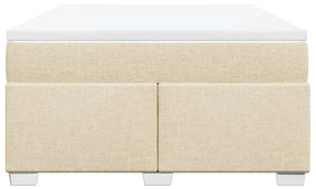 vidaXL Κρεβάτι Boxspring με Στρώμα Κρεμ 140x200 εκ. Υφασμάτινο