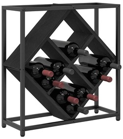 vidaXL Ράφι κρασιού Μαύρη Δρυς 51x18x52,5 εκ Επεξεργασμένο Ξύλο
