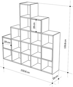 Βιβλιοθήκη Paleo pakoworld φυσικό μελανίνη 150.8x28x150.8εκ