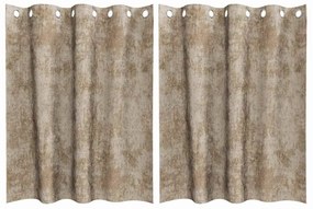 vidaXL Κουρτίνα με κουρτίνες 2 pcs Μπρονζέ 140 x 140 cm Βελούδο