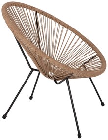 ΠΟΛΥΘΡΟΝΑ ACAPULCO Τ. ΦΩΛΙΑ ΜΕΤΑΛΛΟ ΜΑΥΡΟ ΜΕ TWISTED WICKER HM5871.01 70x73x79 εκ.