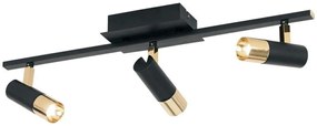 Φωτιστικό Οροφής - Πλαφονιέρα 39146 Tomares Led-LS/3 Black-Brass Eglo Μέταλλο,Αλουμίνιο