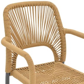 Καρέκλα - Πολυθρόνα αλουμινίου Norture στοιβαζόμενη ανθρακί σκελετός-φυσικό rattan 57x63x82 εκ. 57x63x82 εκ.