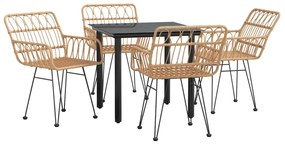 vidaXL Σετ Τραπεζαρίας Κήπου 5 Τεμαχίων από Συνθετικό Ρατάν