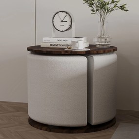 Σετ Βοηθητικών Τραπεζιών Καρυδί REUBO 43x43x47