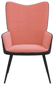 vidaXL Πολυθρόνα Relax Ροζ από Βελούδο και PVC