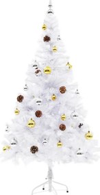 vidaXL Χριστουγεν. Δέντρο Προφωτισμένο Τεχνητό Μπάλες Λευκό 150εκ