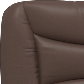 vidaXL Κρεβάτι με Στρώμα Hvar Καφέ 90x190 εκ. από Συνθετικό Δέρμα
