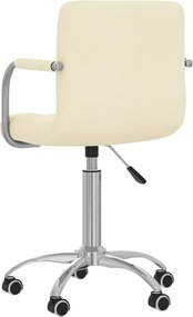 vidaXL Καρέκλα Γραφείου Περιστρεφόμενη Κρεμ Υφασμάτινη