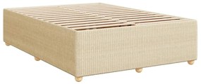 vidaXL Σκελετός Κρεβατιού Χωρίς Στρώμα Κρεμ 140x190 εκ. Υφασμάτινο