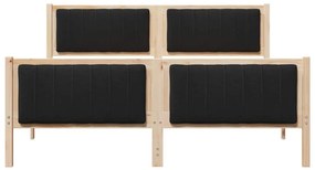 vidaXL Σκελετός Κρεβατιού με κεφαλάρι Καφέ και μαύρο 150 x 200 cm