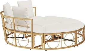 vidaXL Εξωτερική Lounge κρεβάτι χωρίς θόλο Poly Rattan