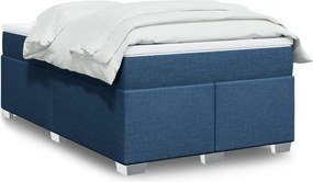 vidaXL Κρεβάτι Boxspring με Στρώμα Μπλε 120x190 εκ. Υφασμάτινο