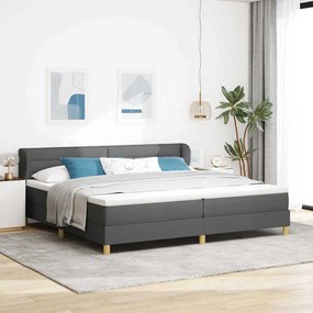 vidaXL Κρεβάτι με Στρώμα Σκούρο Γκρι 200x200 εκ. Ύφασμα