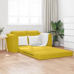 vidaXL Καναπές Δαπέδου 2 σε 1 Κίτρινος 148x71x83 εκ. Βελούδο