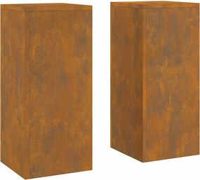 vidaXL Βάση φυτών 2 pcs Σκ rusty 24 x 24 x 55 εκ.
