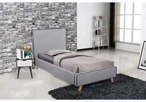 WOODWELL MORISSON Κρεβάτι Μονό, για Στρώμα 90x190cm, Ύφασμα Ανοιχτό Γκρι 101x206x110cm Ε8081,1