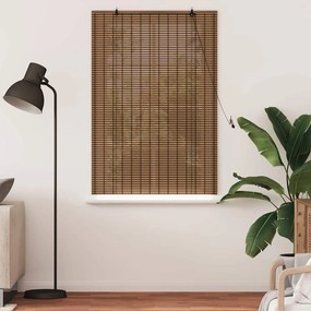 vidaXL Ρολό Παραθύρου με κουρτίνες Καφέ 120 x 160 cm Μπαμπού