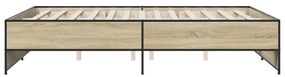 vidaXL Πλαίσιο Κρεβατιού Sonoma Δρυς 150x200 εκ. Επεξ. Ξύλο &amp; Μέταλλο