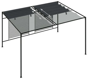 vidaXL Πέργκολα με Πτυσσόμενη Οροφή Ανθρακί 4 x 3 x 2,3 μ. 180 γρ./μ²