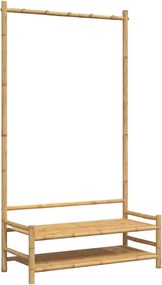 vidaXL Κρεμάστρα Ρούχων με Ράφια 103 x 40 x 183 εκ. Μπαμπού