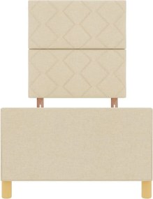 vidaXL Σκελετός Κρεβατιού με κεφαλάρι Κρεμ 80 x 200 cm ύφασμα