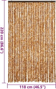 vidaXL Σήτα Εντόμων Ώχρα και Λευκό 118x220 εκ. από Σενίλ