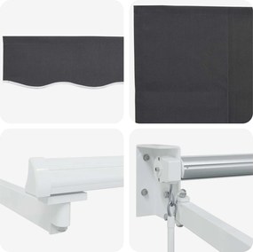 vidaXL Χειροκίνητη Ανακλινόμενη Σκίαση Ανθρακί 3 x 2 m