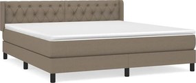 vidaXL Κρεβάτι Boxspring με Στρώμα Taupe 160x200 εκ. Υφασμάτινο