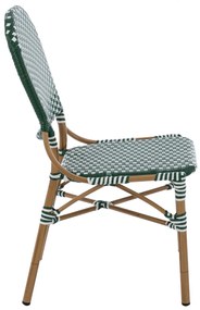 ΚΑΡΕΚΛΑ ΑΛΟΥΜΙΝΙΟΥ BAMBOO LOOK ΜΕ WICKER ΠΡΑΣΙΝΟ ΛΕΥΚΟ HM5792.01 47x55x98 εκ. - 0610300 - HM5792.01