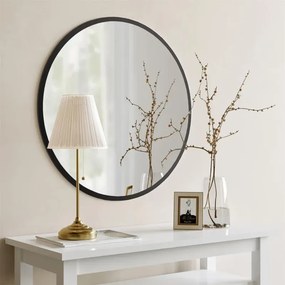 Stewehome στρογγυλός καθρέφτης μπάνιου μαύρος 60x1.2x60 cm