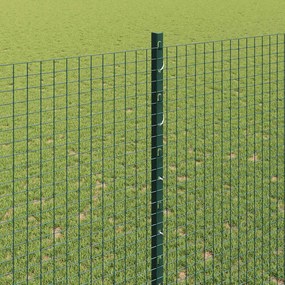 vidaXL Σιδερένιο πλέγμα με στήλη 25 x 1,5 m Πράσινο Δίχτυ
