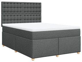 ΚΡΕΒΑΤΙ BOXSPRING ΜΕ ΣΤΡΩΜΑ ΣΚΟΥΡΟ ΓΚΡΙ 140X190 ΕΚ. ΥΦΑΣΜΑΤΙΝΟ 3293590