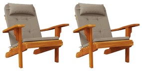vidaXL Μαξιλάρια Καρέκλας Adirondack 2 τεμ. Taupe από Ύφασμα Oxford