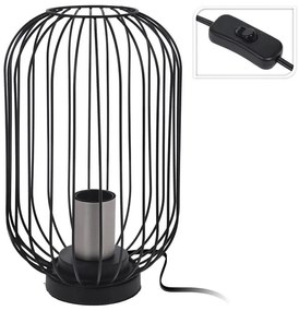 Eπιτραπέζιο μεταλλικό φωτιστικό με λαμπτήρα Ε27 και διαστάσεις 18x18x29cm - Μαύρο