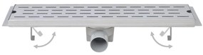 vidaXL Σιφόνια Ντουζιέρας Γραμμικά 2 τεμ. 930x140χιλ. Ανοξ. Ατσάλι