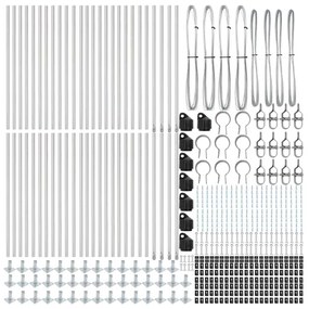 vidaXL Στύλος Περιφράξεων 52 pcs Ασημί 3.2 x 3.2 x 140 εκ Ατσάλι