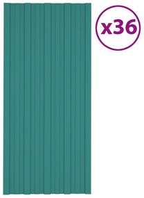 vidaXL Πάνελ Οροφής 36 τεμ. Πράσινα 100 x 45 εκ. από Γαλβανιζέ Ατσάλι
