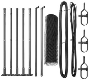 vidaXL Στύλος Περιφράξεων Γκρι 10 x 0,6 μ (13 μμ δίχτυ)
