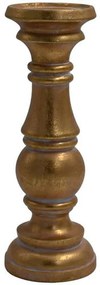 Κηροπήγιο 281-224-006 10x25cm Gold-White Πολυρεσίνη