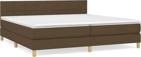 vidaXL Κρεβάτι Boxspring με Στρώμα Σκούρο Καφέ 200x200 εκ. Υφασμάτινο