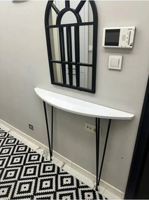 Stewehome Ημικυκλική οβάλ κονσόλα με πόδια 18x86x86 cm
